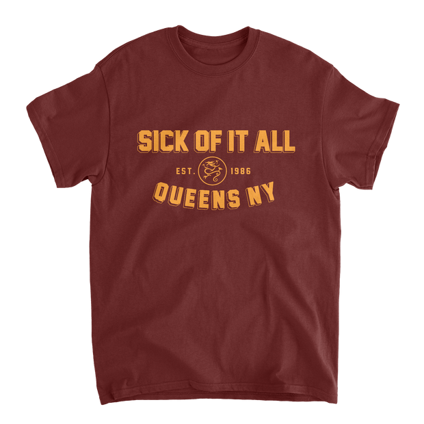Queens Varsity T-shirt - Burgundy